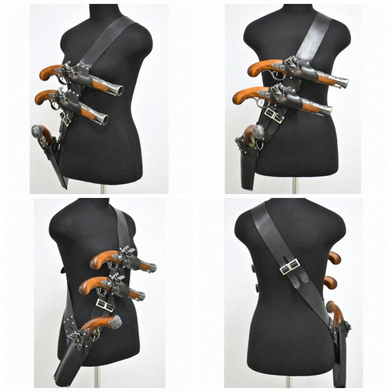 Cosplay Prop Pistol - Medieval Renaissance Pirate Role Leather Shoulder