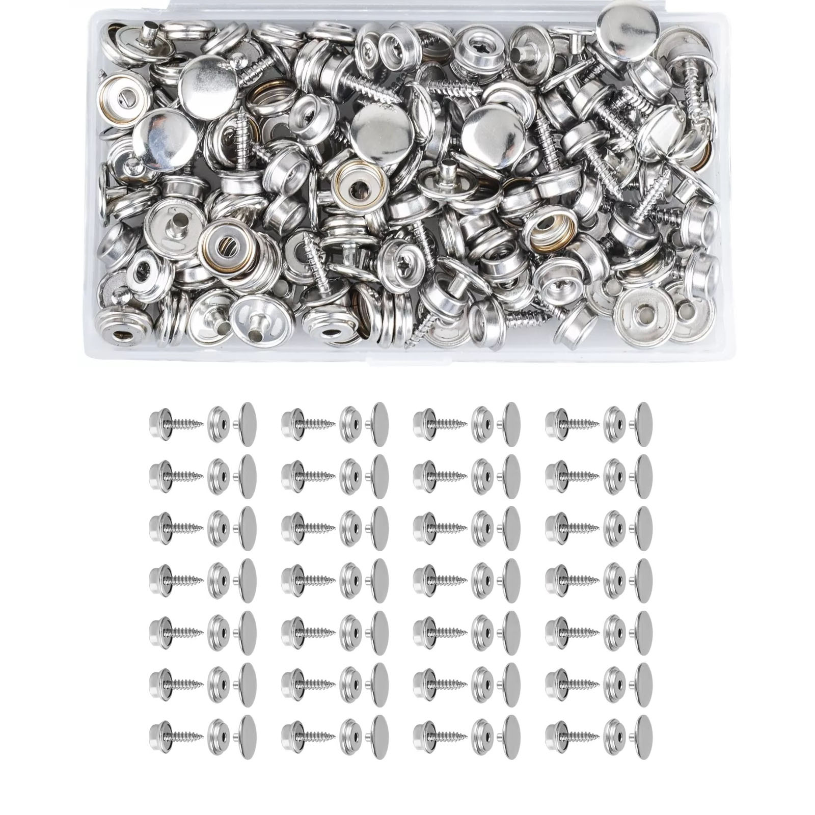 50 Set Stainless Steel Boat Ma - đánh giá và giá Snap Fastener Set